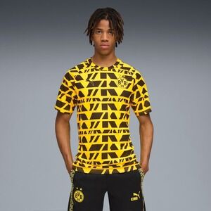 NWT Men's Puma BVB Borussia Dortmund Warm Up Jersey - Medium - Yellow/ Black